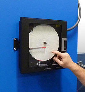 Chart recorder paper with calibration data for thermal oxidizer monitoring system